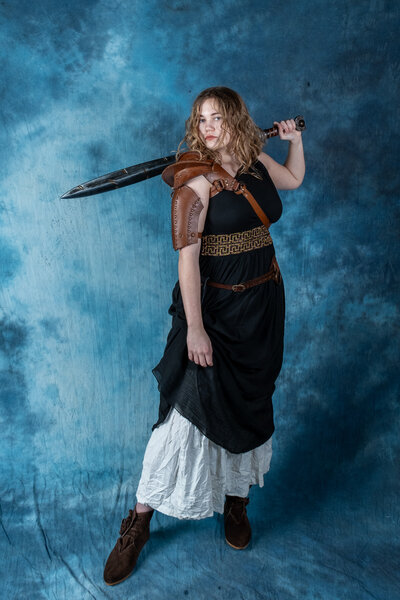 Gudinde Kjole Gaia, sort - Celtic Webmerchant