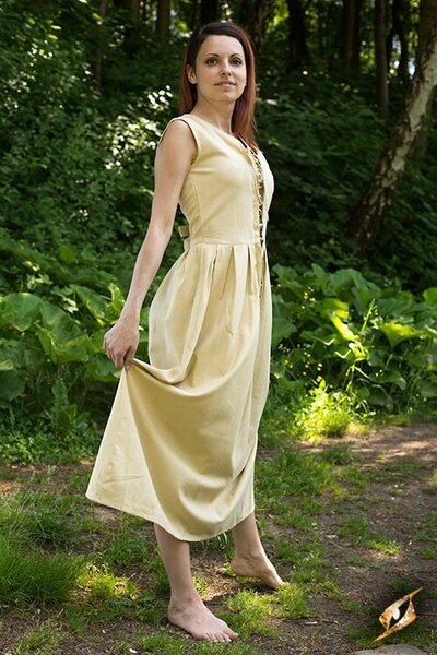 Vestido medieval Elaine, beige. - Celtic Webmerchant