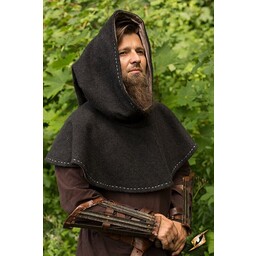 Medieval chaperon Erhard, mørkegrå - Celtic Webmerchant