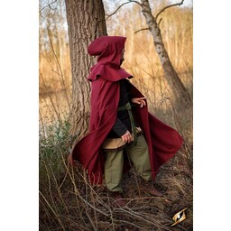 Medieval hooded cloak Thomas, red - Celtic Webmerchant