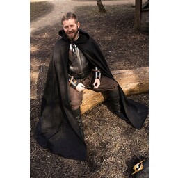 Medieval cloak Terrowin, black - Celtic Webmerchant