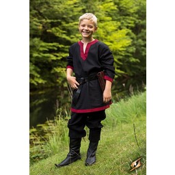 Medieval long-sleeved tunic black-red - Celtic Webmerchant