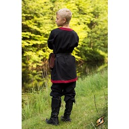 Średniowieczny długi rękaw tunika czarno-czerwony - Celtic Webmerchant