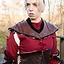 Noble leather gorget, red - Celtic Webmerchant