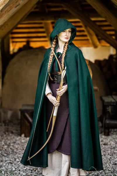Mantello medievale Karen verde - Celtic Webmerchant