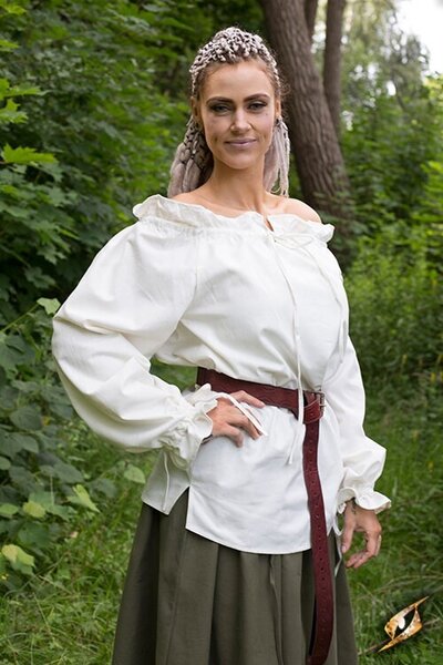 Piraten-Bluse Reid, weiß - Celtic Webmerchant