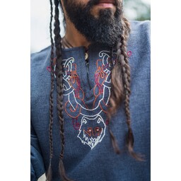 Tunique viking loup Fenrir, bleu-gris - Celtic Webmerchant