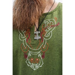 Túnica vikinga lobo Fenrir, verde - Celtic Webmerchant