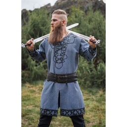 Viking tunic Farulfr, blue-grey - Celtic Webmerchant