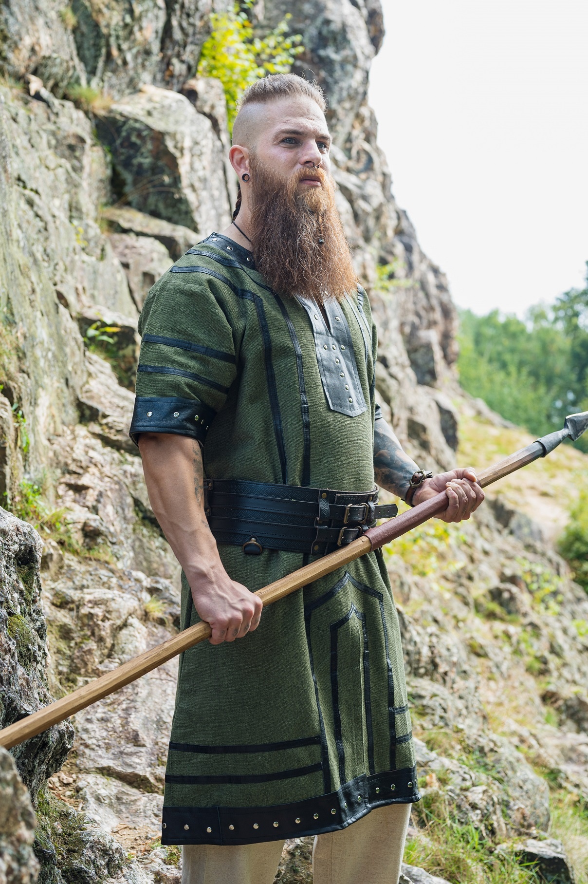 Viking tunic Rollo, green - CelticWebMerchant.com