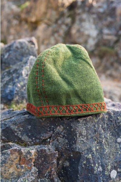 Chapeau viking brodé Ulf, vert - Celtic Webmerchant