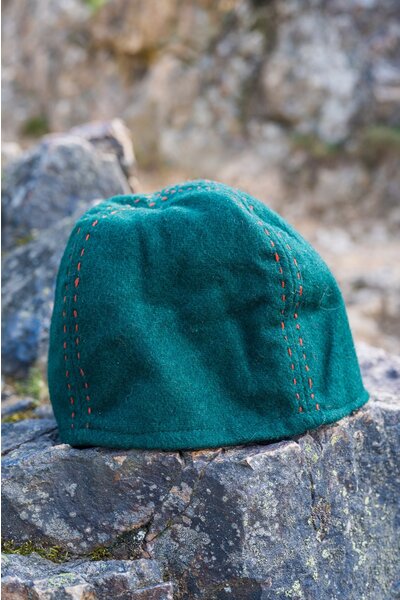 Sombrero de vikingo de lana njal, verde - Celtic Webmerchant