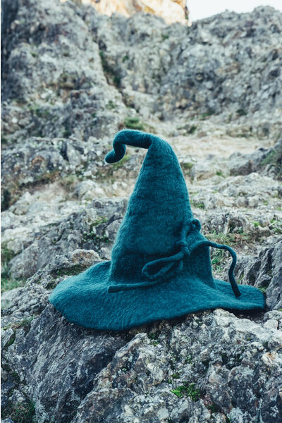 Trollkarlhatt Merlin, grön - Celtic Webmerchant