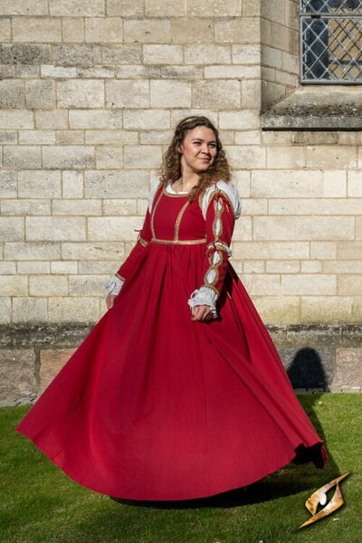 Renaissance Dress Lucrezia, röd - Celtic Webmerchant