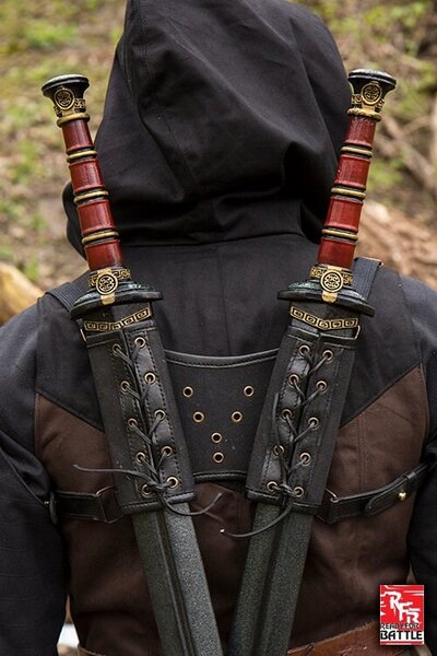 RFB Double LARP svärdshållare, svart - Celtic Webmerchant