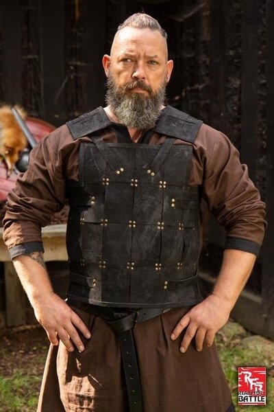 RFB Fighter læder rustning, sort - Celtic Webmerchant