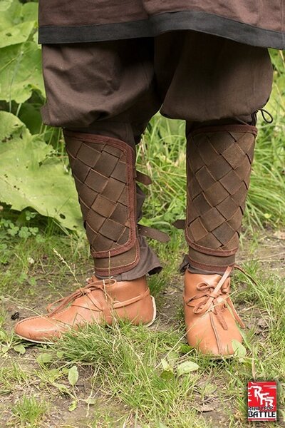 RFB leather Viking greaves, brown, pair - Celtic Webmerchant