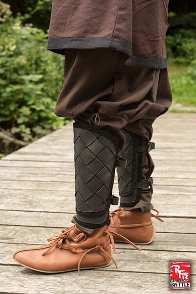 Grèves viking en cuir RFB, noir, paire - Celtic Webmerchant