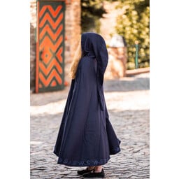 Embroidered cloak Damia with fibula, blue - Celtic Webmerchant