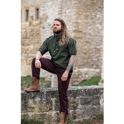 Medieval shirt with short sleeves, green - Celtic Webmerchant