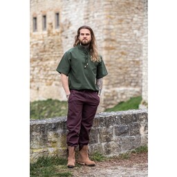 Medieval shirt with short sleeves, green - Celtic Webmerchant