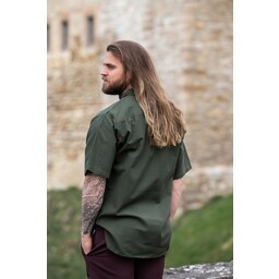 Medieval shirt with short sleeves, green - Celtic Webmerchant