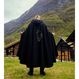 Wikingermantel Fenrir, schwarz - Celtic Webmerchant