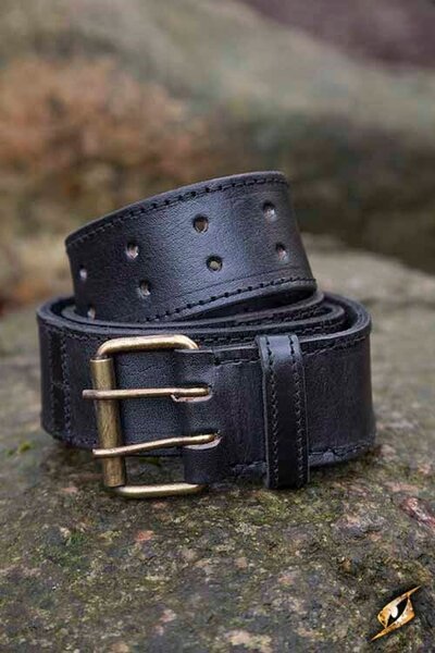 Belt with rings, black - Celtic Webmerchant