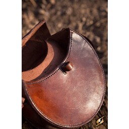 Round leather bag, brown - Celtic Webmerchant