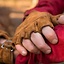 Suede leather fingerless gloves, brown - Celtic Webmerchant