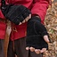 Suede leather fingerless gloves, black - Celtic Webmerchant