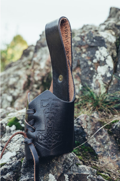 Porta corno per bere Martello di Thor, marrone scuro - Celtic Webmerchant