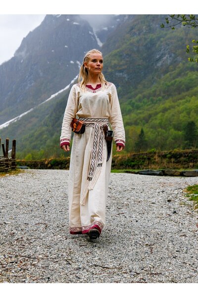 Viking dress Lagertha, natural-red - Celtic Webmerchant