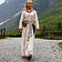 Leonardo Carbone Viking jurk Lagertha, naturel-rood - Celtic Webmerchant