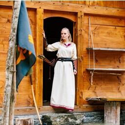 Vestido vikingo Ladgerda, natural-rojo - Celtic Webmerchant