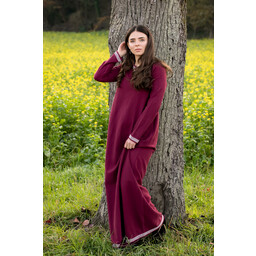 Vestido medieval temprano Aelswith, rojo - Celtic Webmerchant