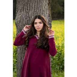Vestido medieval temprano Aelswith, rojo - Celtic Webmerchant