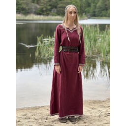 Vestido medieval temprano Aelswith, rojo - Celtic Webmerchant