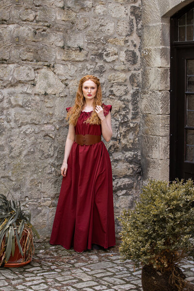 Middeleeuwse jurk Clara, rood - Celtic Webmerchant