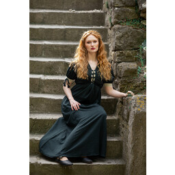 Vestido medieval de verano Denise, verde-natural - Celtic Webmerchant