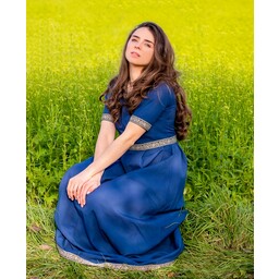 Renaissancekleid mit kurzen Ärmeln, blau - Celtic Webmerchant