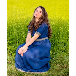 Renesansowa sukienka z krótkimi rękawami, niebieski - Celtic Webmerchant