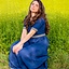 Renesansowa sukienka z krótkimi rękawami, niebieski - Celtic Webmerchant