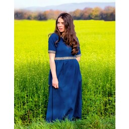 Renæssance kjole med korte ærmer, blå - Celtic Webmerchant
