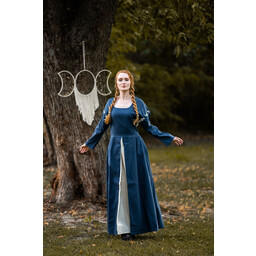 Medieval Dress Larina, Blue-Naturel - Celtic Webmerchant