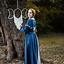 Medieval dress Larina, blue-naturel - Celtic Webmerchant