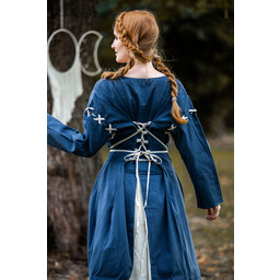 Medeltida klänning Larina, blå-naturel - Celtic Webmerchant