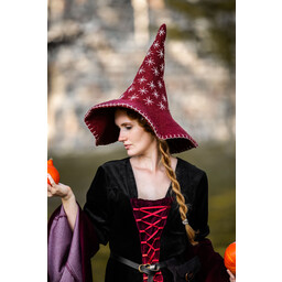 Sombrero de bruja con estrellas, rojo - Celtic Webmerchant