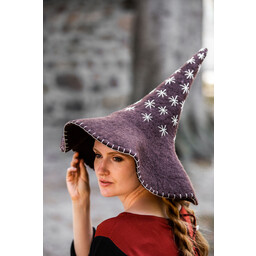 Chapeau de sorcière avec étoiles, marron - Celtic Webmerchant
