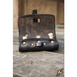 Potion holder with three bottles, black - Celtic Webmerchant